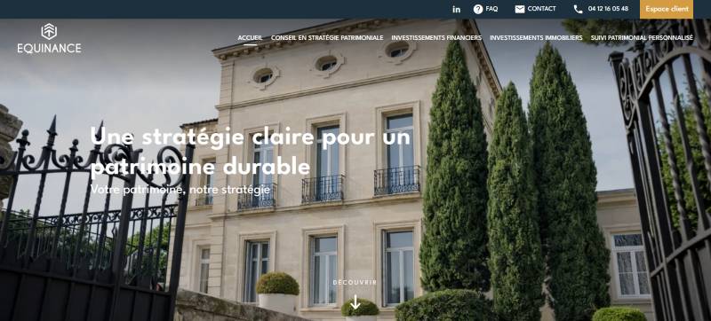Création, conception et réalisation du site pour un cabinet de gestion de patrimoine à Paris