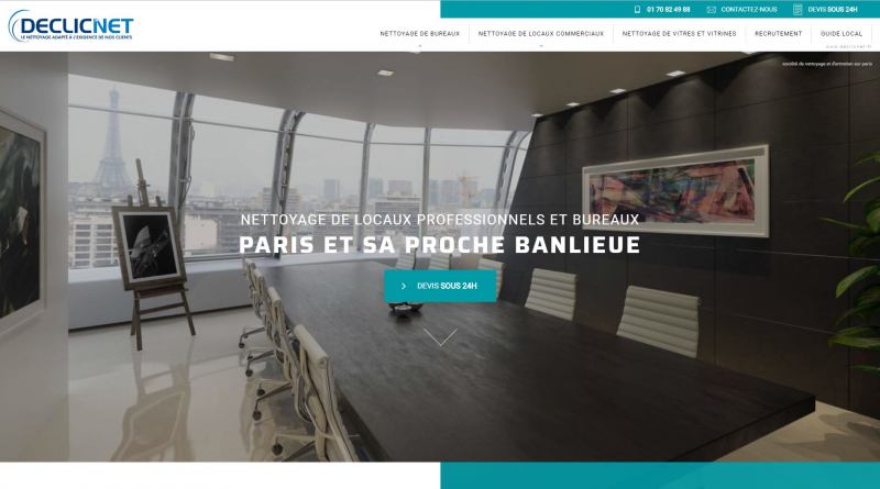 Conception par notre agence web d'un site pour une société de nettoyage à Paris