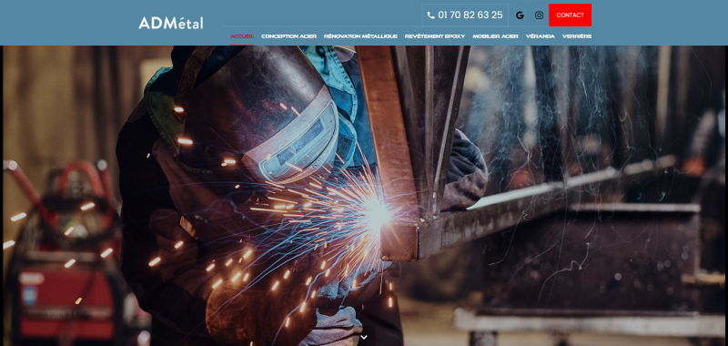 Site internet pour AD Métal : société de serrurerie et de thermolaquage à Limay
