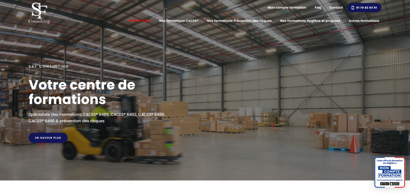 Site internet pour sf consulting : centre de formation CACES® et consulting à Rosny-sur-Seine